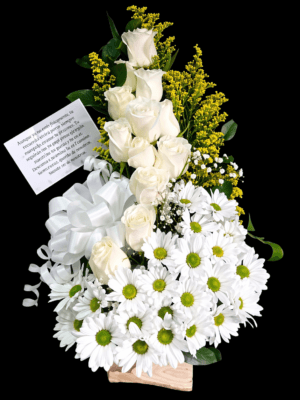 Arreglo rosas y margaritas R24 en Mosquera R24 - Fúnebres Mosquera Te Mando Flores.